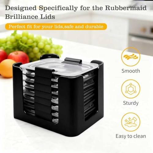 Lid Organizer for Rubbermaid Brilliance, Fits 4.7 & 3.2 Cup, 1.3 Cup, 0.5 Cup - Image 2
