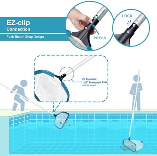 Pool Net - Professional 20" Swimming Pool Leaf Skimmer Rake - Image 4