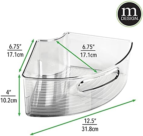 mDesign Plastic Lazy Susan Cabinet Storage Bin - Image 3