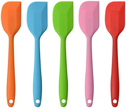 Silicone Spatulas, 8.5 inch Small Rubber Spatula Seamless One Piece Design Heat by MOACC