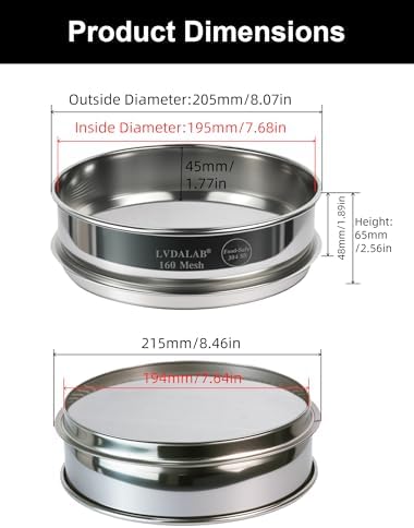 8" Full 304 Stainless Steel Lab Sieve, 160 Mesh - Image 5