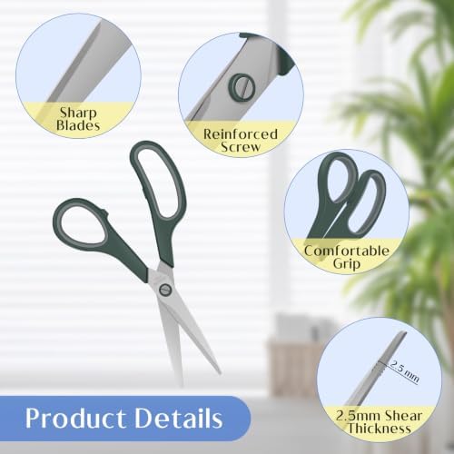 3 Pack All Purpose Scissors for Office School Craft Scrapbook - Image 3