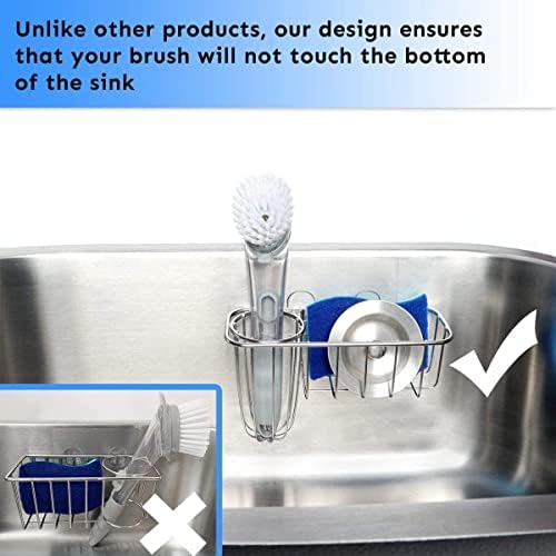 HULISEN Kitchen Sponge Holder, Stainless Steel Sink Caddy - Image 3
