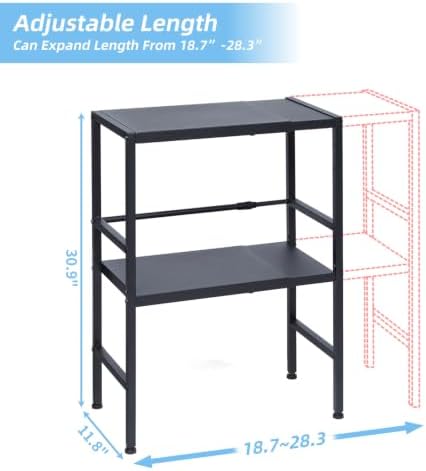 2-Tier Expandable Metal Storage Shelves, 150LBS Heavy Duty Shelving Units and - Image 2
