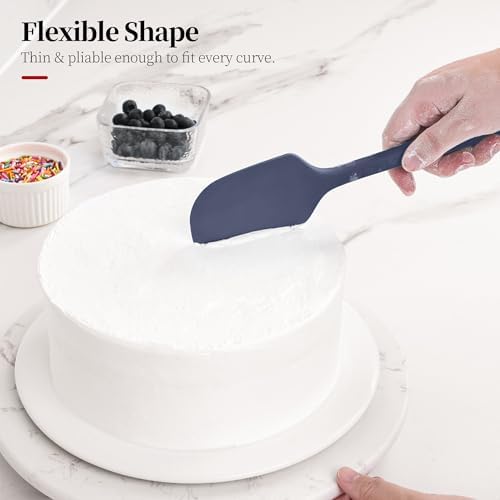 600ºF Heat Resistant Large Baking Silicone Spatula, Midnight Blue - Image 5