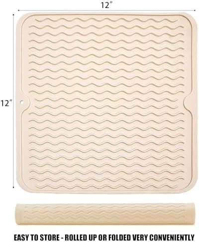 Silicone Dish Drying Mat, Non-Slip Easy Clean Sink Mat - Image 2