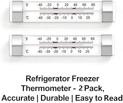 2 Pack White Refrigerator Freezer Thermometer, Freezer Kitchen Thermometer - Image 4