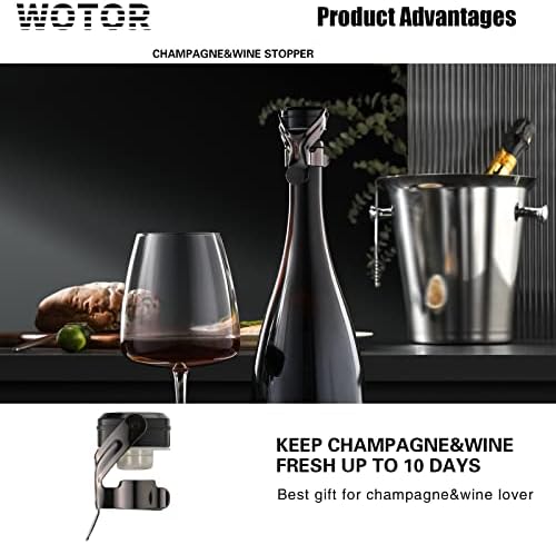 WOTOR Champagne & Wine Bottle Stoppers, Champagne Cork, 8 Pack - Image 4