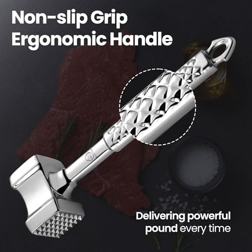 Gourmet Easy Classic Meat Tenderizer Tool, Non-Slip Grip Lifetime Replace - Image 5