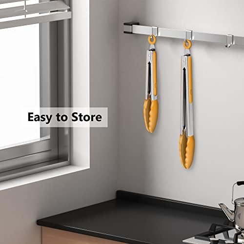 2 Pack Silicone Kitchen Tongs, 9 & 12 Inch, Stainless Steel - Image 6