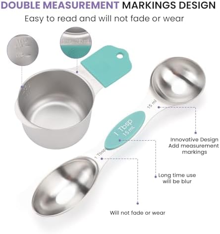 Magnetic Measuring Cups and Spoons Set-Heavy Duty 304 Stainless Steel - Image 4