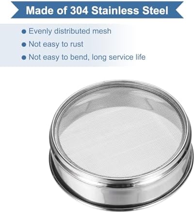 PATIKIL 35 Mesh Lab Sieve, 5.9" Diameter Sifting Screen 304 Stainless Steel - Image 3