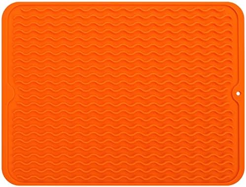 MicoYang Silicone Dish Drying Mat — Quick-Dry Ridges Counter & Sink Pad by MicoYang