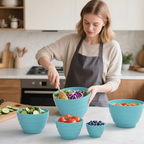 TP Mixing Bowls with Lids, 10-Piece Nesting Melamine Bowls Set - Image 6