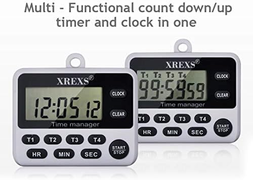 XREXS 4 Channel Digital Kitchen Timer Clock - Image 2