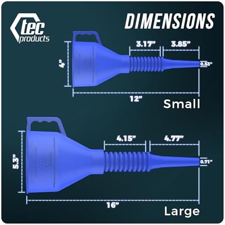 TEC Products FlexAll Long Flexible Oil Change Funnel, 12 x 4 Inches - Image 4