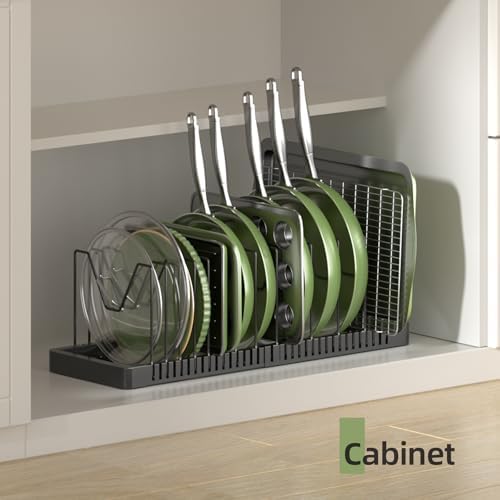 PanPanPal Pots and Pans Organizer under Cabinet, Expandable Pot Lid Organizer - Image 5