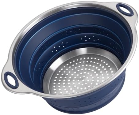 Collapsible Colander Set with Silicone Mat, 2-in-1 Stainless Steel Colander by Rvxesaw