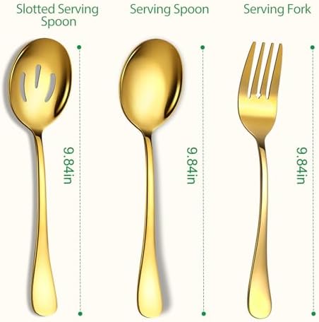 6 PCS Serving Spoons Set, Includes 2 Spoon/Slotted/Forks - Image 2