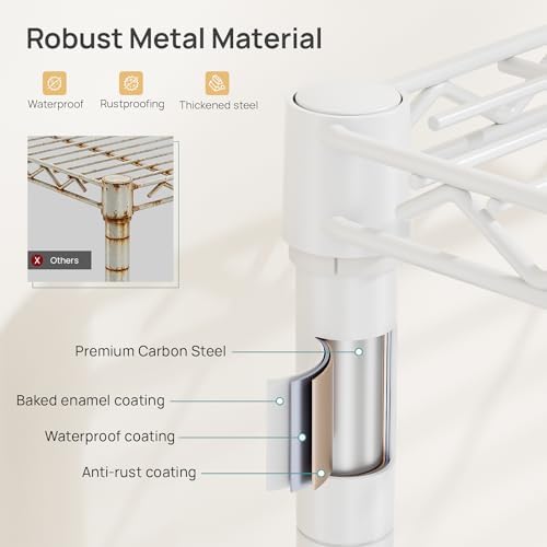 SINGAYE 4 Metal Shelves Wire Shelving Storage Shelf Adjustable Unit Pantry - Image 5