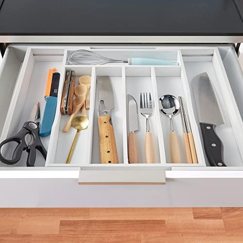 2-Piece Expandable Bamboo Kitchen Drawer Organizer - Image 5