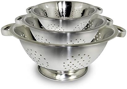 ExcelSteel Colander Set Stainless Steel | Nesting Design | Mirror Polished | by EXCELSTEEL