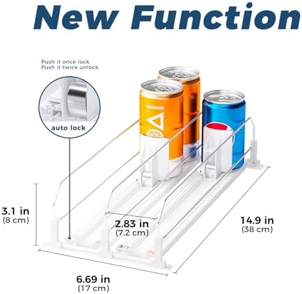 Puricon Drink Organizer for Fridge, Soda Can Organizer -2 Rows - Image 4