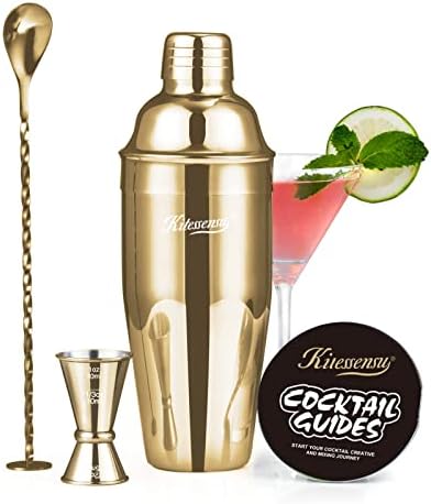 KITESSENSU Cocktail Shaker Set, Stainless Steel Bartending Kit by KITESSENSU