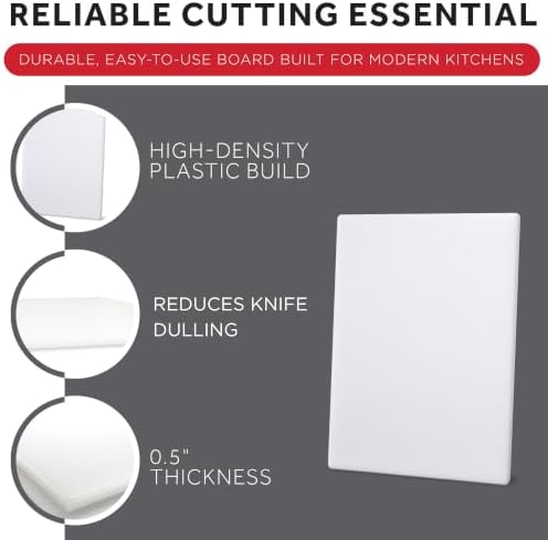 Winco 12" x 18" White Heavy-Duty Plastic Cutting Board - Image 5