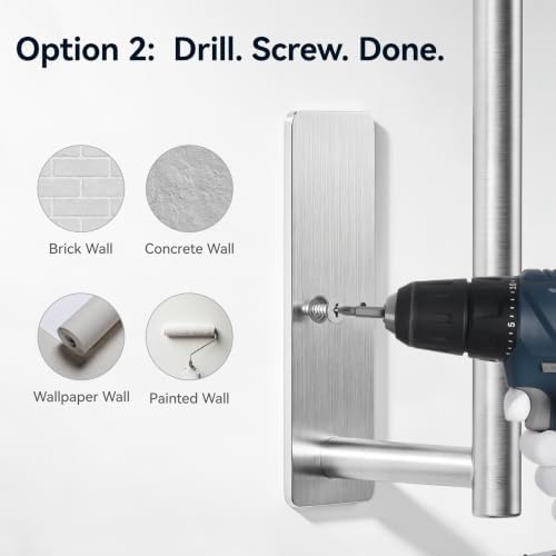 Paper Towel Holder, Self-Adhesive or Drilling， Brushed Nickel, 1 Pack - Image 6