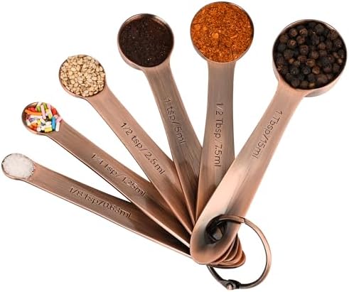 Copper Measuring Cups and Spoons Set, Stainless Steel Measuring Cups and Spoons - Image 3