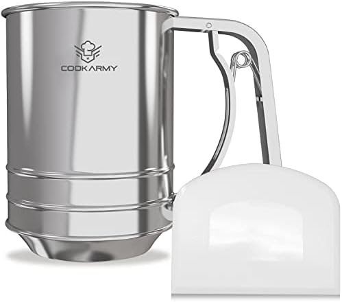 Cook Army Flour Sifter, 3 Cup Stainless Steel, Great Double-layer Baking Sifters by cookarmy