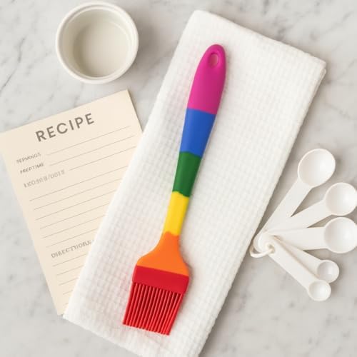 Cooking With Pride Non-Stick Pastry Brush, Heat-Safe Silicone With Iron Core - Image 5
