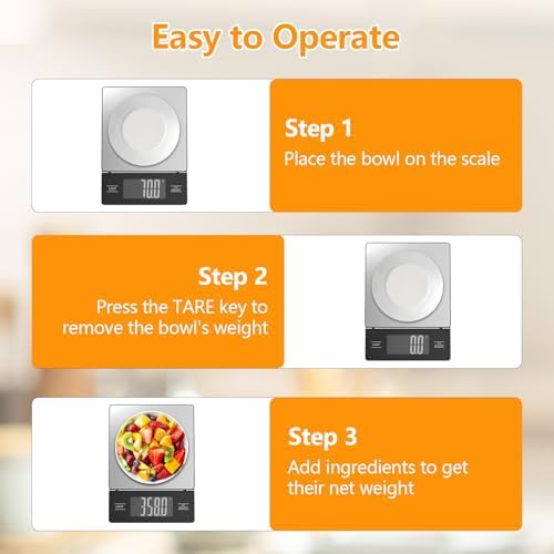 Digital Food Scale with Detachable Display, Metallic Black 1g Precision - Image 6