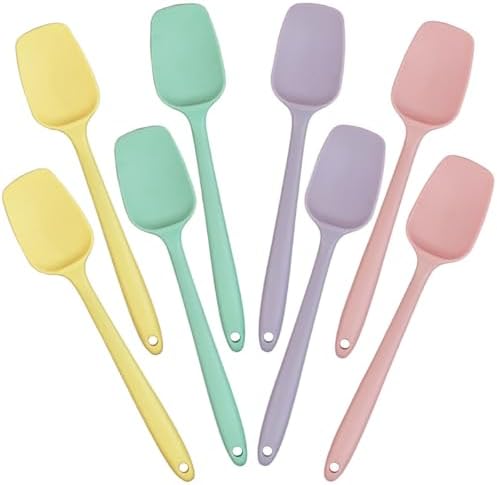 8 PCS, 8.2Inch Silicone Spatulas Rubber Spatula Small Spatula Baking Mini by Lekayihu