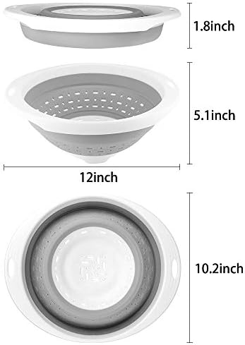 QiMH Collapsible Colander and Strainer, 5 Quart, Heavy Duty Kitchen Drainer - Image 4