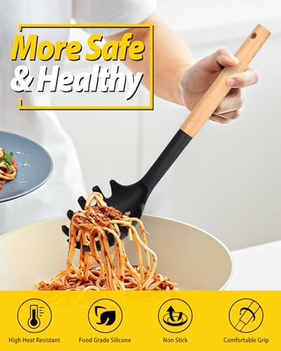BUNDLEPRO Silicone Soup Ladle and Pasta Spoon Set - Image 3