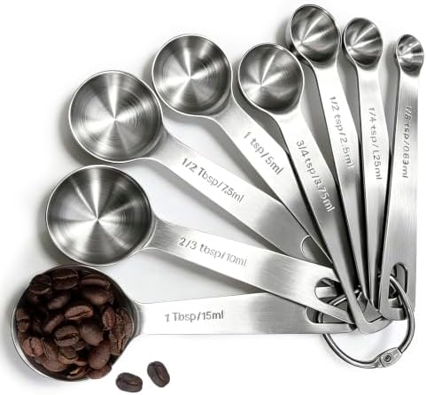 13 Pcs Measuring Spoons Tablespoon Teaspoon, Heavy Duty Metal 430 by Bryantye