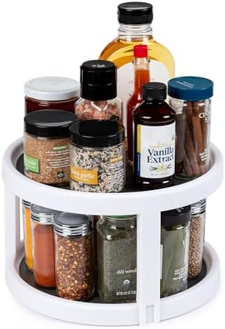 Kitchen Spaces Two-Tier Lazy Susan Organizer, Cabinet Turntable Shelf Storage by KitchenSpaces