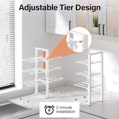 MUDEELA 8-Tier Heavy Duty Pots and Pans Organizer - Image 5