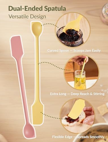 NiHome 4 Pcs Silicone Spatula Set, Heat Resistant Baking & Cooking Spatulas - Image 2