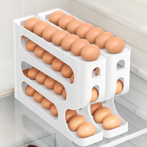Sotfamily FIFO Egg Holder for Fridge, Egg Organizer fits 28 Large Size Eggs - Image 2