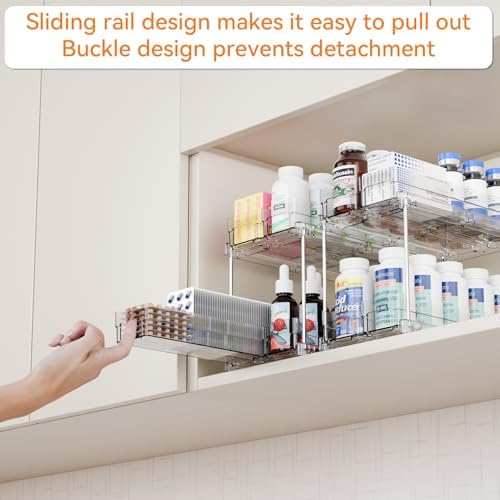 Yieach 2 Tier Sliding Spice Racks - Image 2