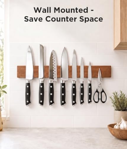 Magnetic Knife Strip 16″, One-Piece Solid Magnetic Knife Holder - Image 2