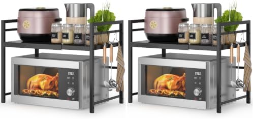 DOLALIKE Microwave Oven Rack, Expandable Microwave Stand Countertop Kitchen by DOLALIKE