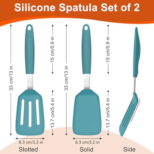 2 Pack Silicone Kitchen Spatula Set, 600°F Heat Resistant - Image 2