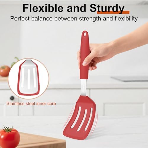 2 Pack Silicone Kitchen Spatula Set, 600°F Heat Resistant - Image 5