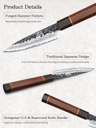 HOSHANHO Paring Knife 3.75", Razor Sharp Fruit Knife - Image 4