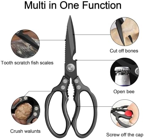 CGBE Kitchen Scissors, Heavy Duty Dishwasher Safe Food Scissors - Image 2