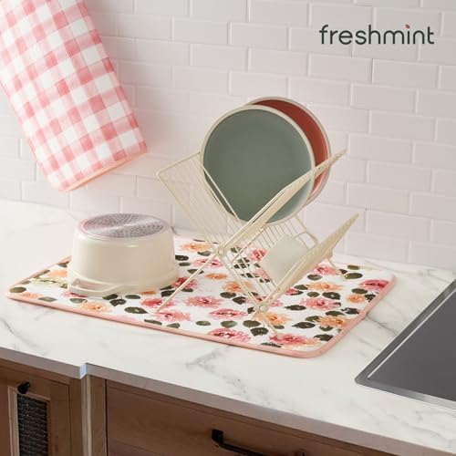 FRESHMINT Dish Drying Mats 2 Pack, Cottage Floral - Image 5